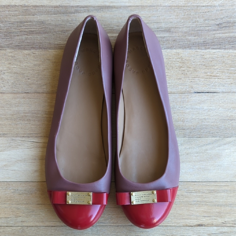 Marc Jacobs (EU size 37) size 7 Leather Ballet Flats Red & Blush